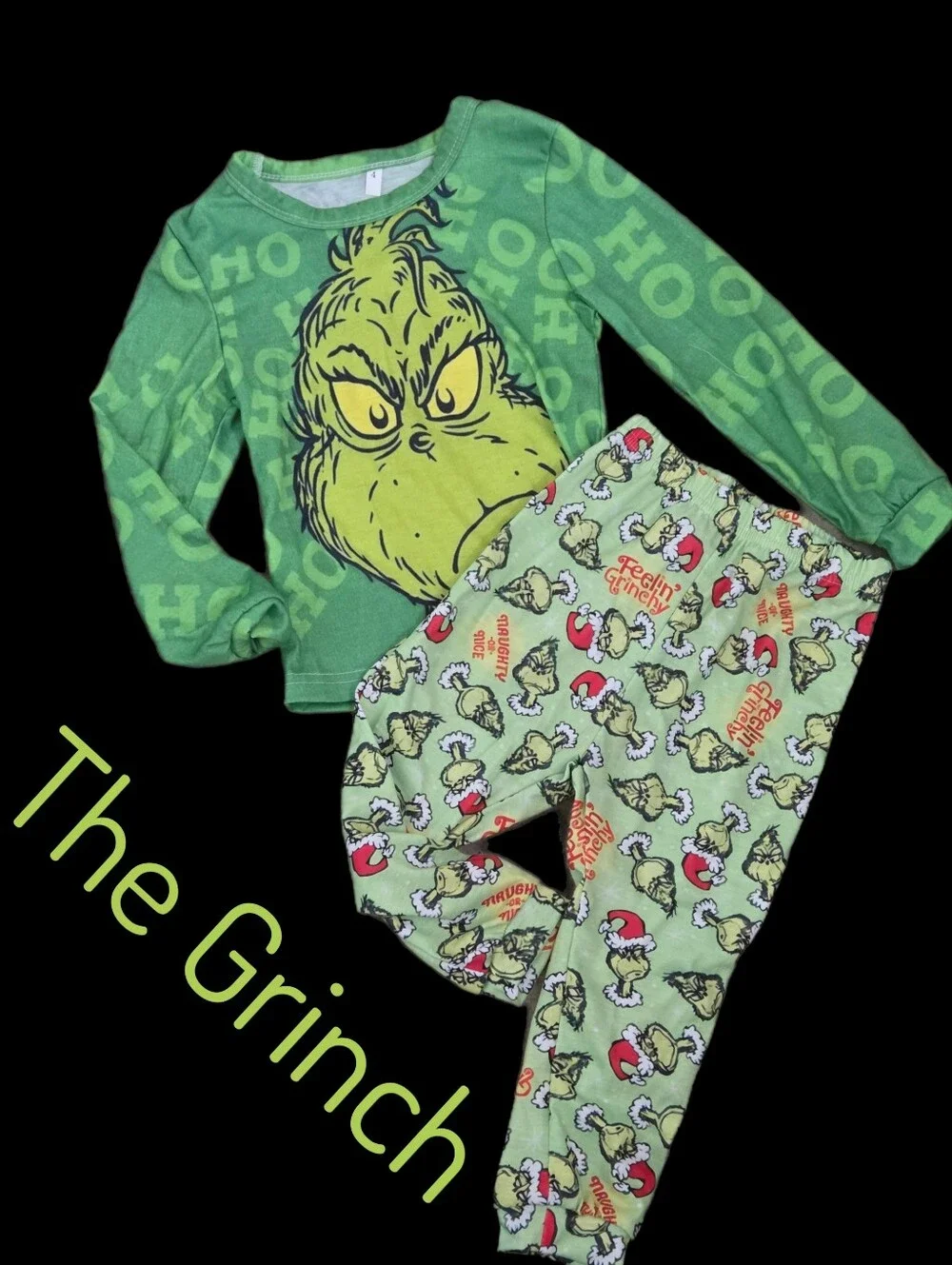 New The Grinch 2pc sleep set pajama Kids size 4